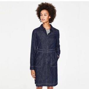 Boden Hattie Denim Shirt Dress Utility Cotton Button Front Long Sleeve Workwear